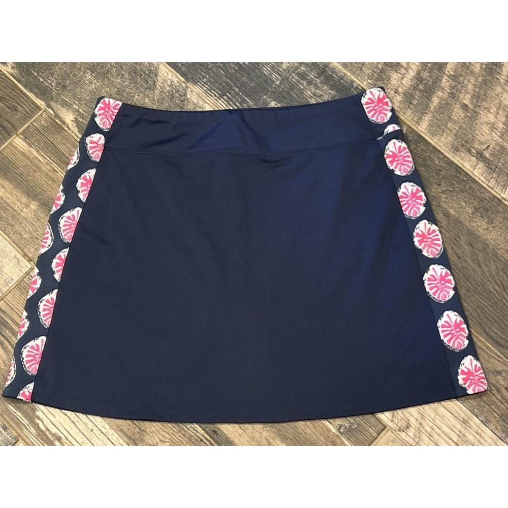Tommy Bahama Golf Blue Pink Palm Leaves Skirt Skort Polyester Blend 30-32 Medium